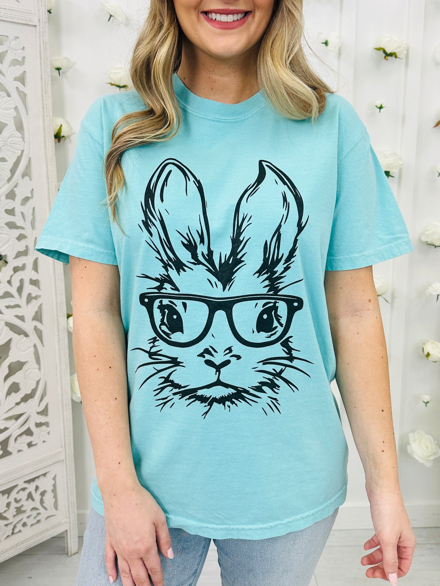 Bunny With Glasses Graphic Tee in Multiple Colors