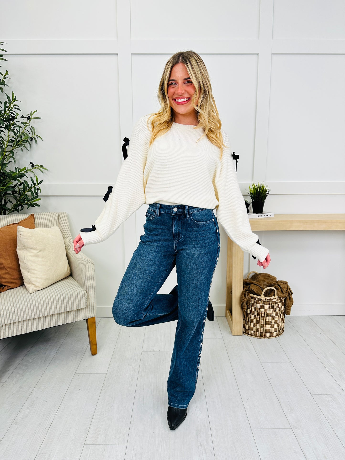 Judy Blue Straight Up Stud Straight Leg Jeans