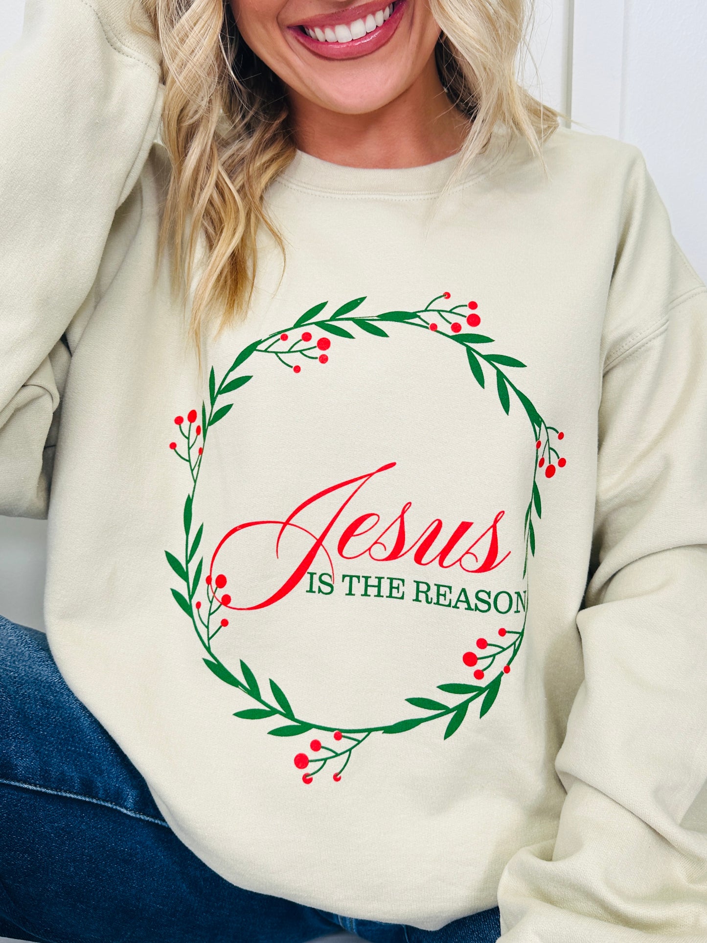 Jesus Is The Reason Graphic Crewneck Sweatshirt