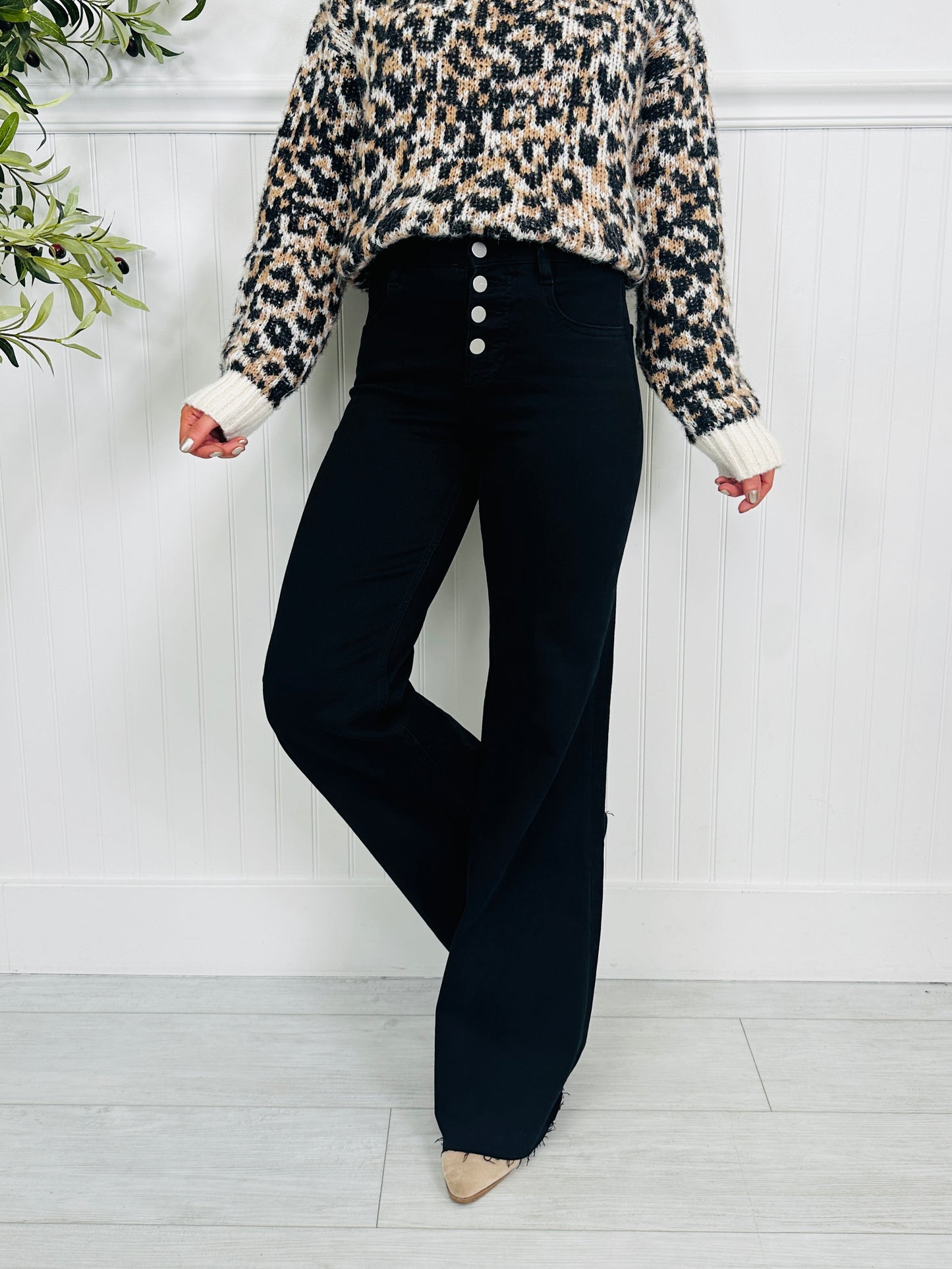 Bold Moves Tummy Control Black Wide Leg Jeans