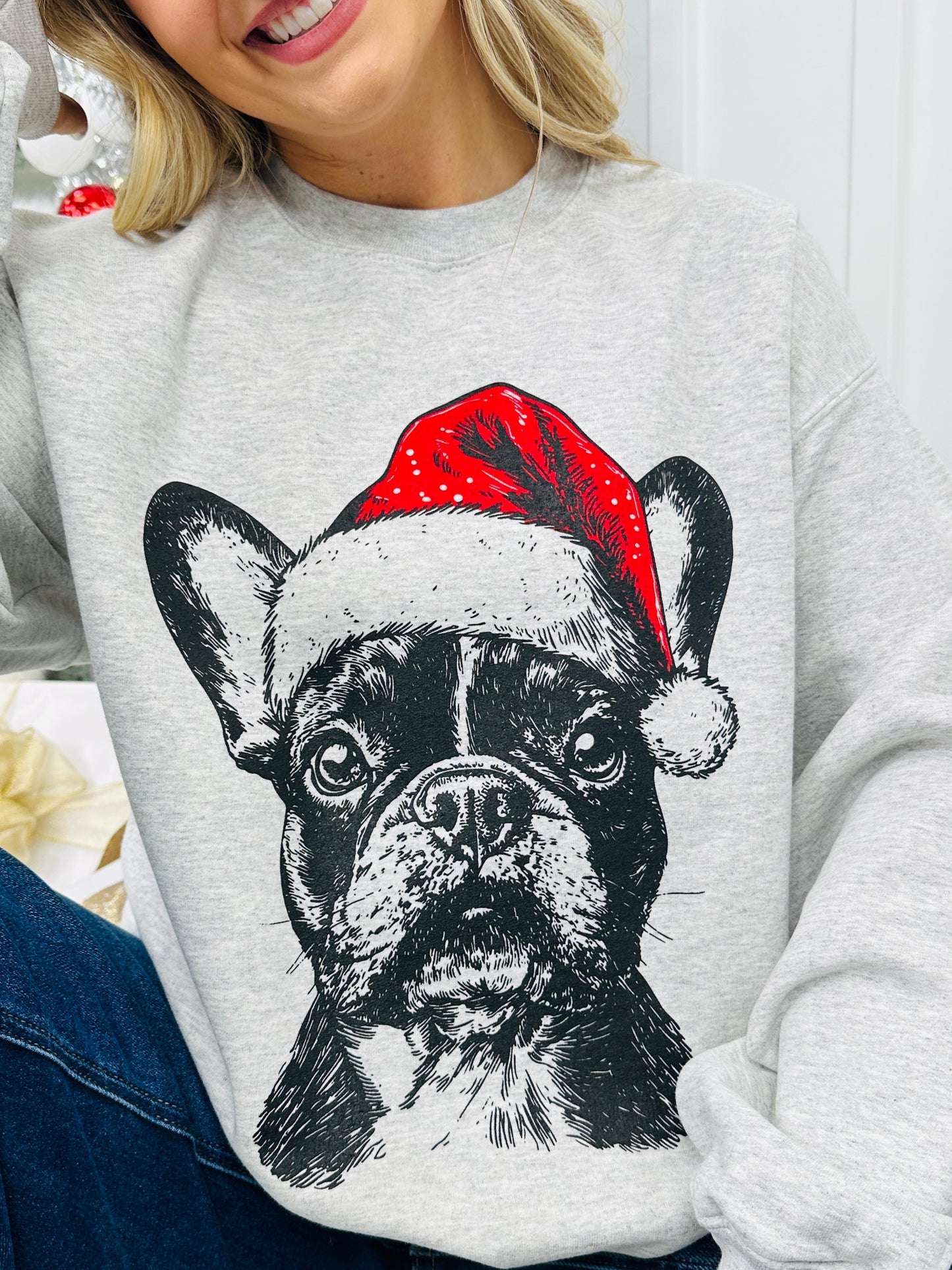 Jolly French Bulldog Graphic Crewneck Sweatshirt