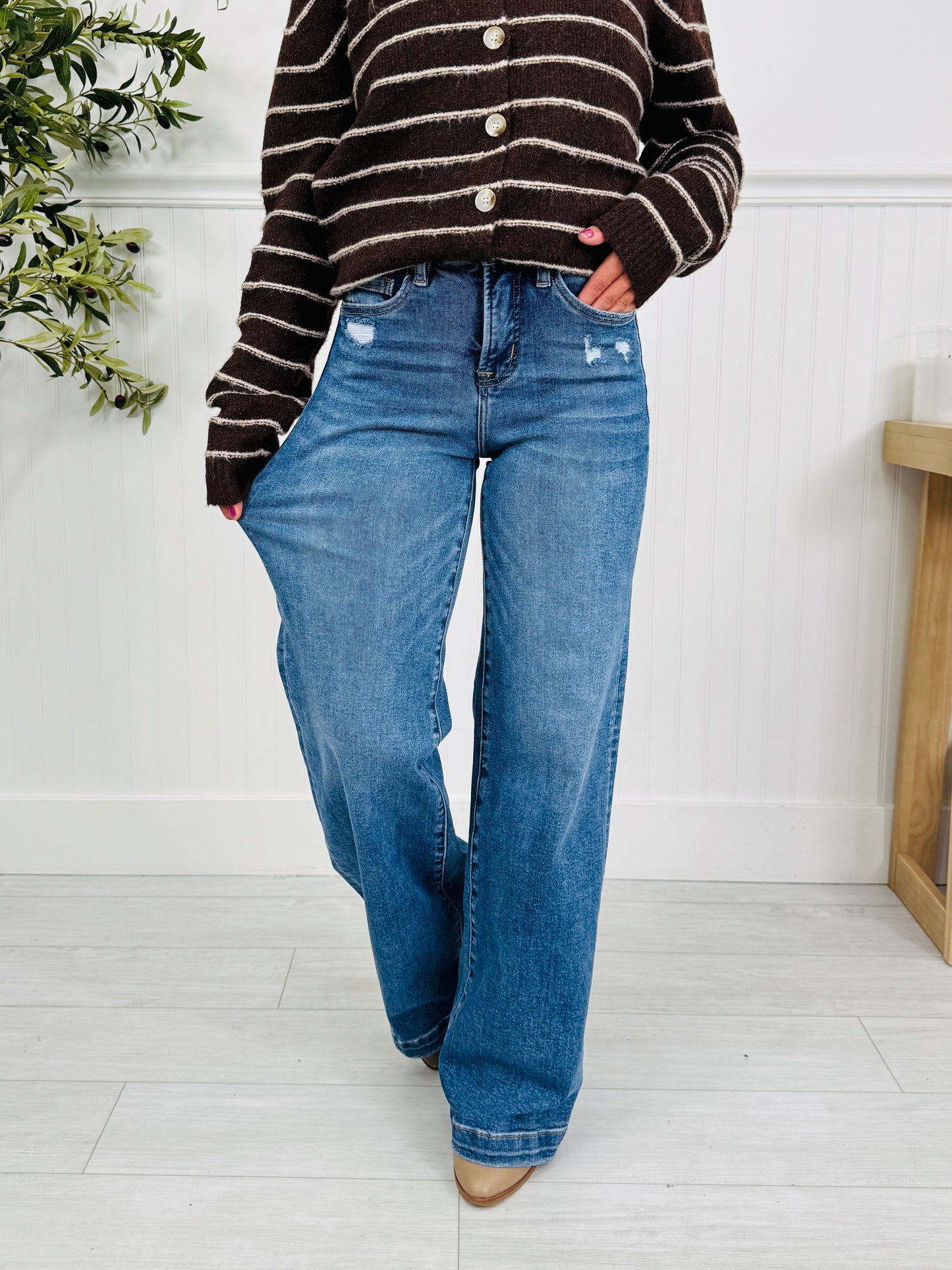 Fall Into Trend Wide Leg Tummy Control Trouser Jeans