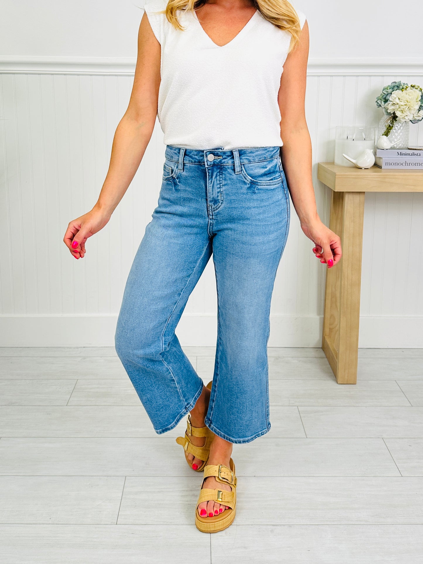 Triple The Fun Tummy Control Cropped Wide Leg Jeans in Three Inseams
