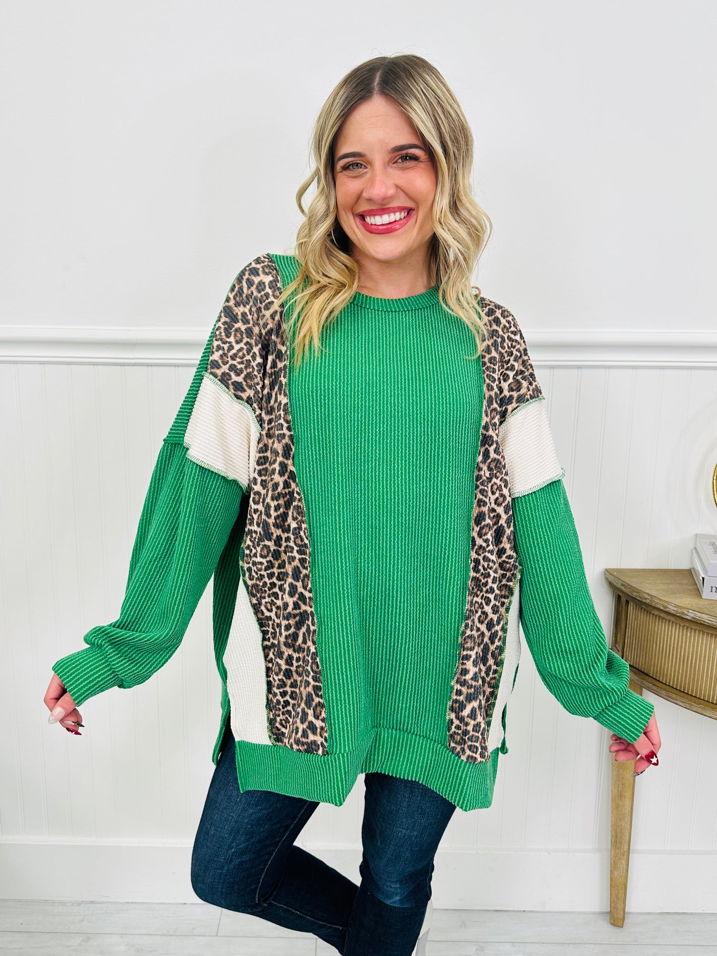 Leopard Love Raised Rib Top In Multiple Colors