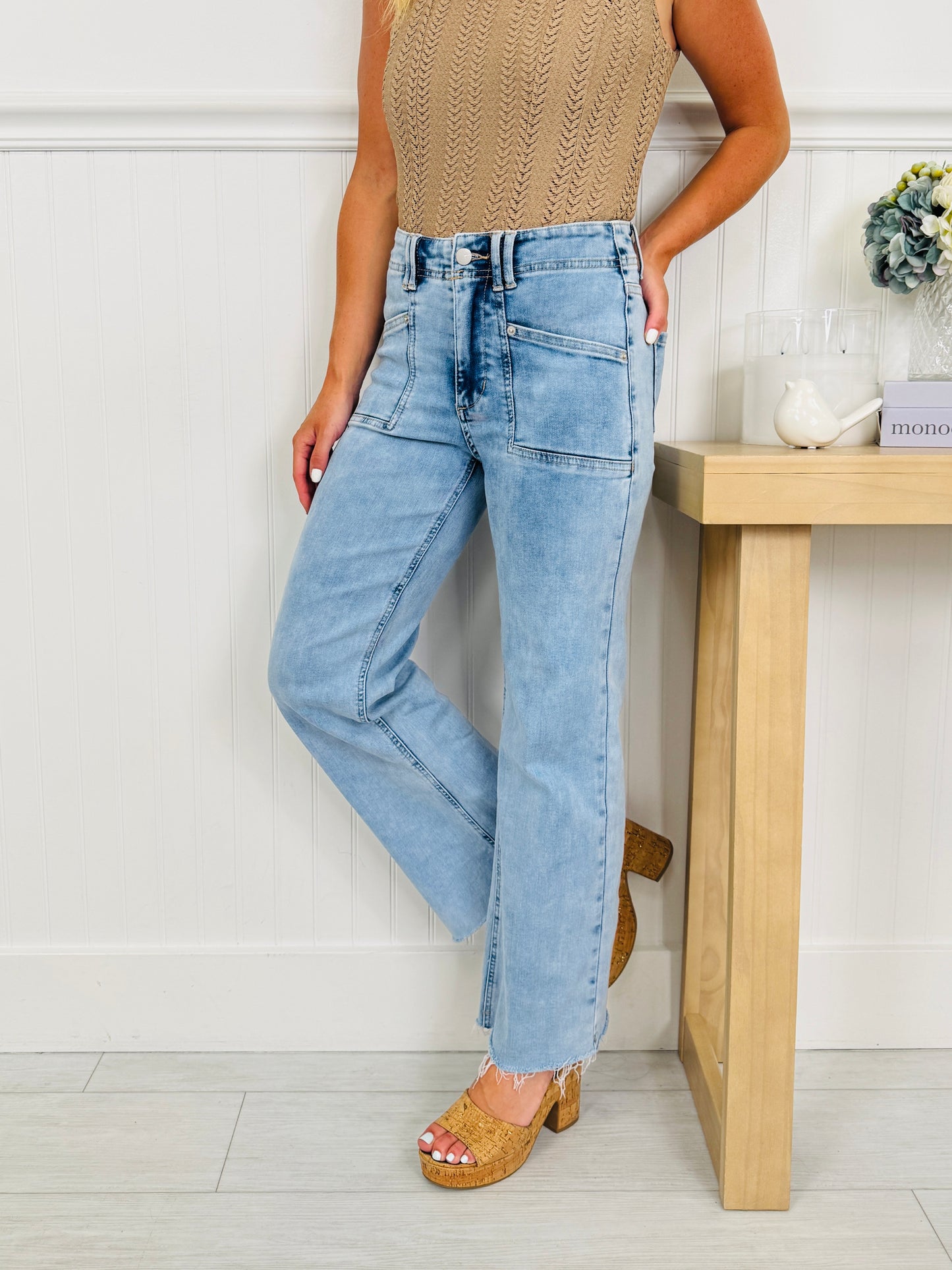 Summer Mood Cropped Wide Leg Jeans