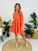 Tropical Tango Dress In Coral Orange