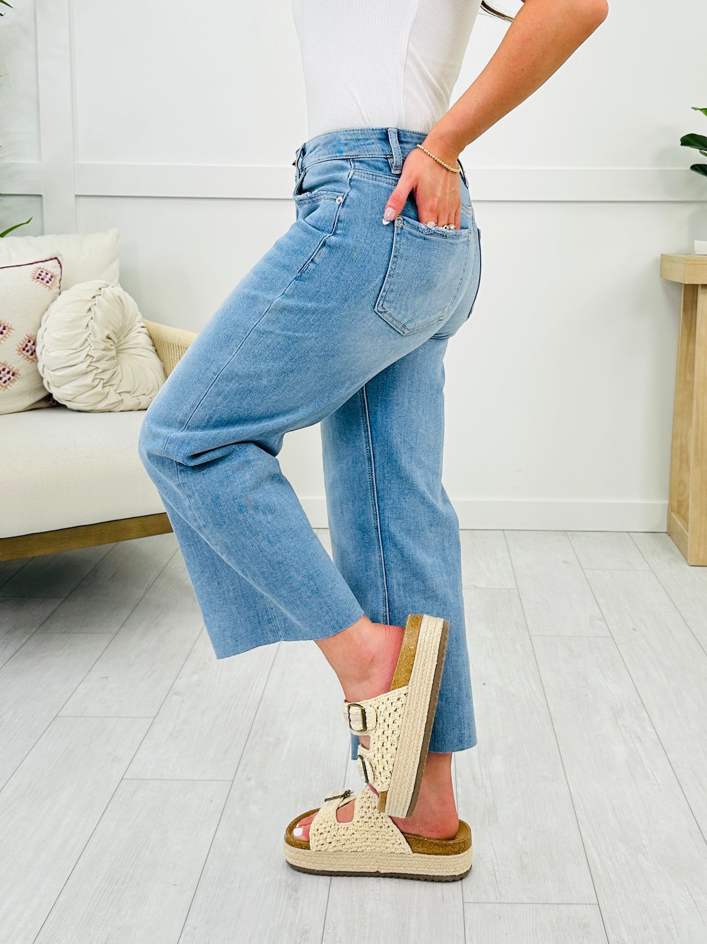 The Perfect Fit Cropped Tummy Control Wide Leg Jeans