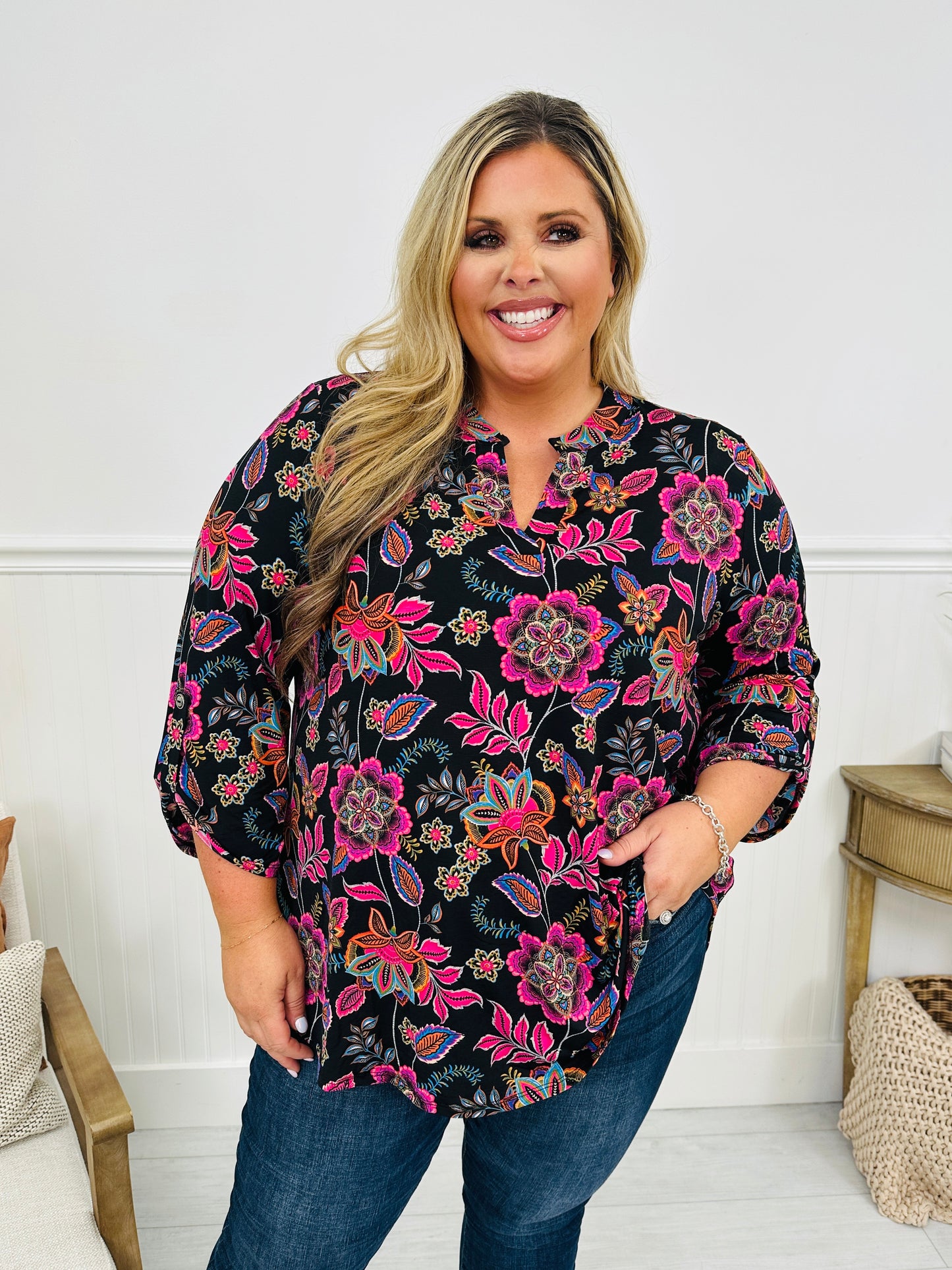 Fall Into You Top in Hot Pink