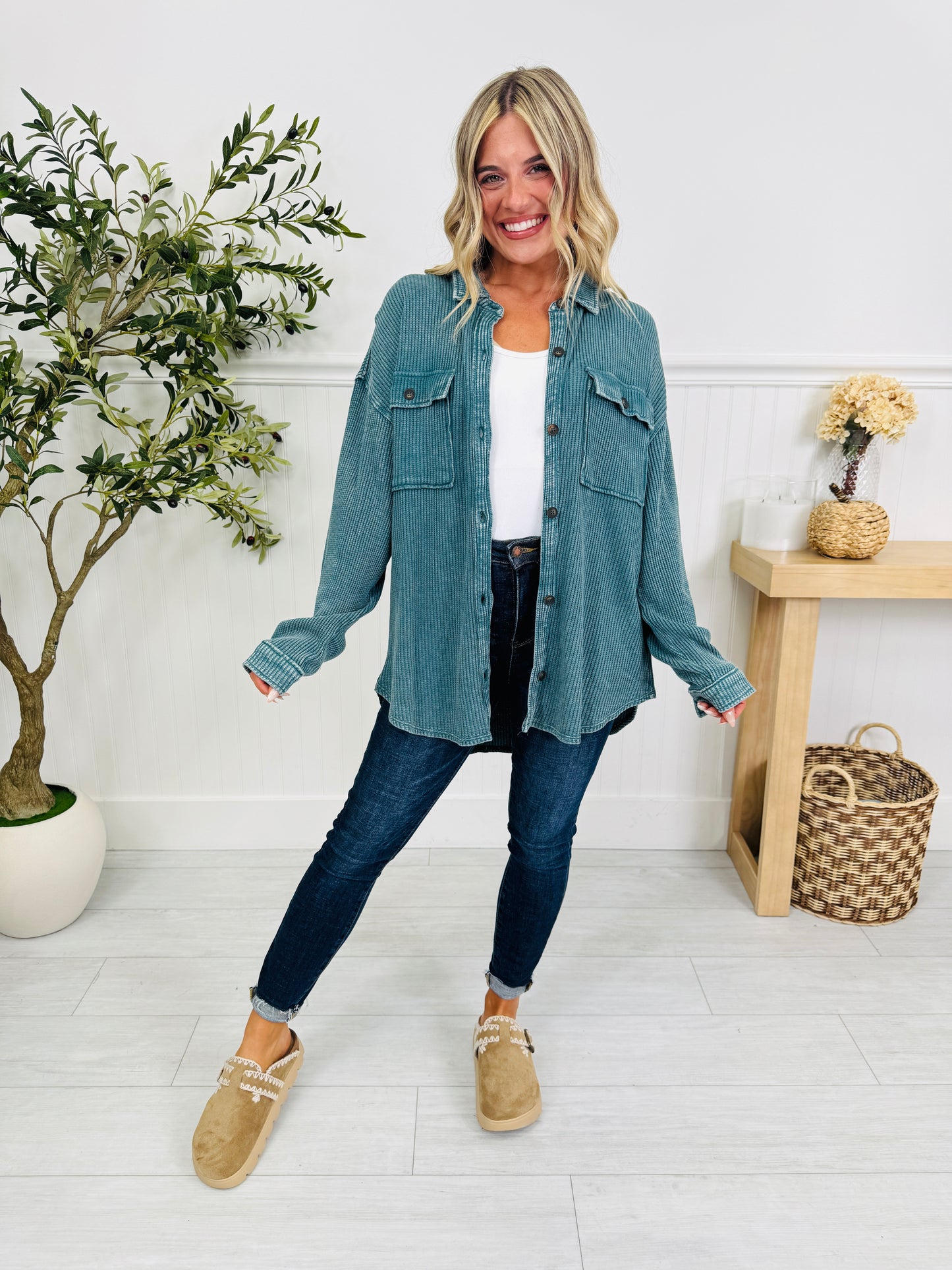Layering Essential Shacket In Multiple Colors