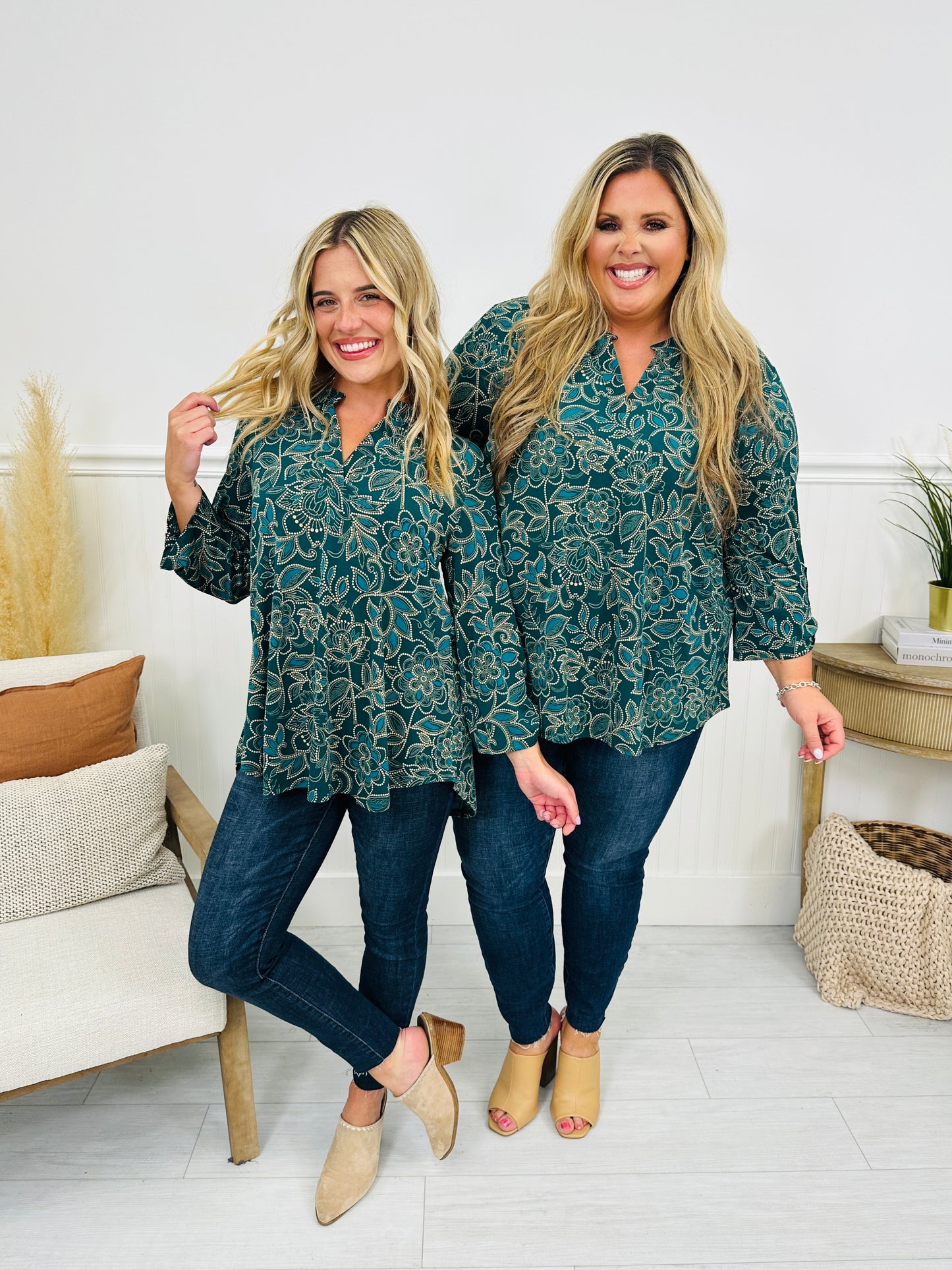 Fall Into You Top in Hunter Green