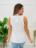 Petal Lined Tank Top In Off White