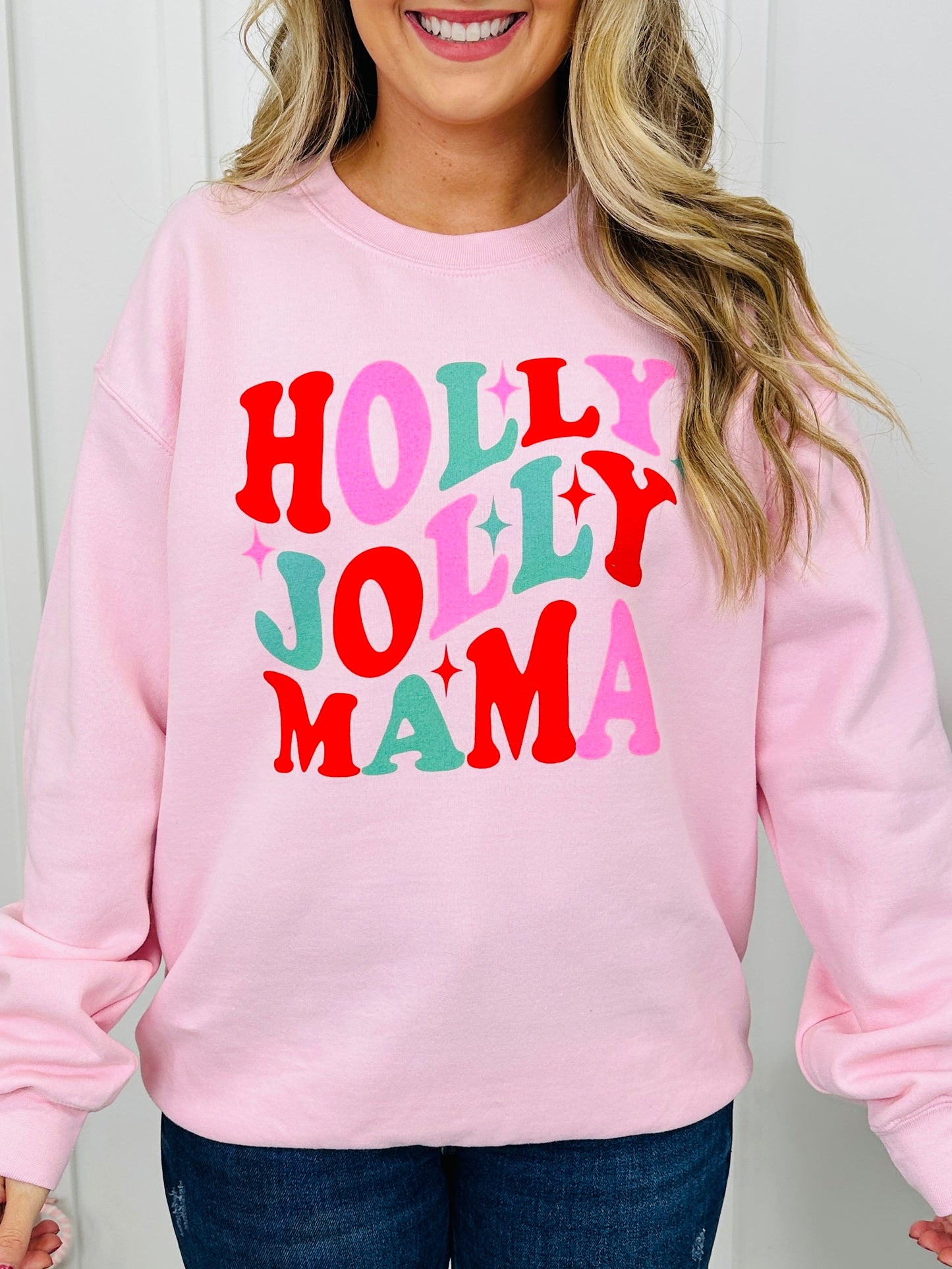 Holly Jolly Mama Graphic Crewneck Sweatshirt