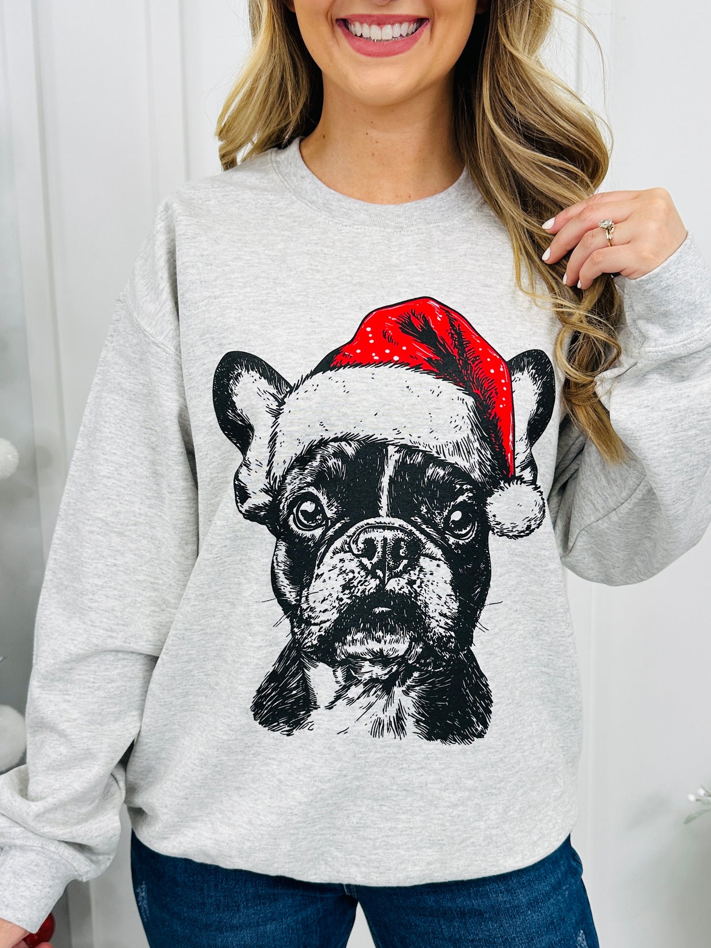 Jolly French Bulldog Graphic Crewneck Sweatshirt