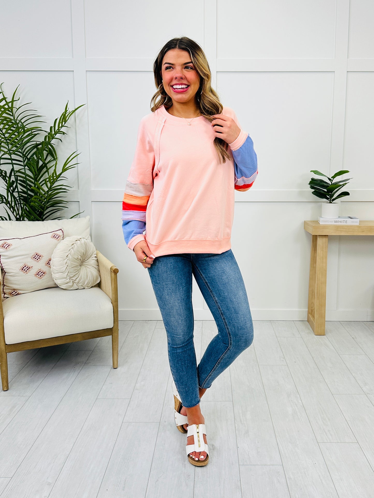 Prism Perfection Pullover In Lt Coral