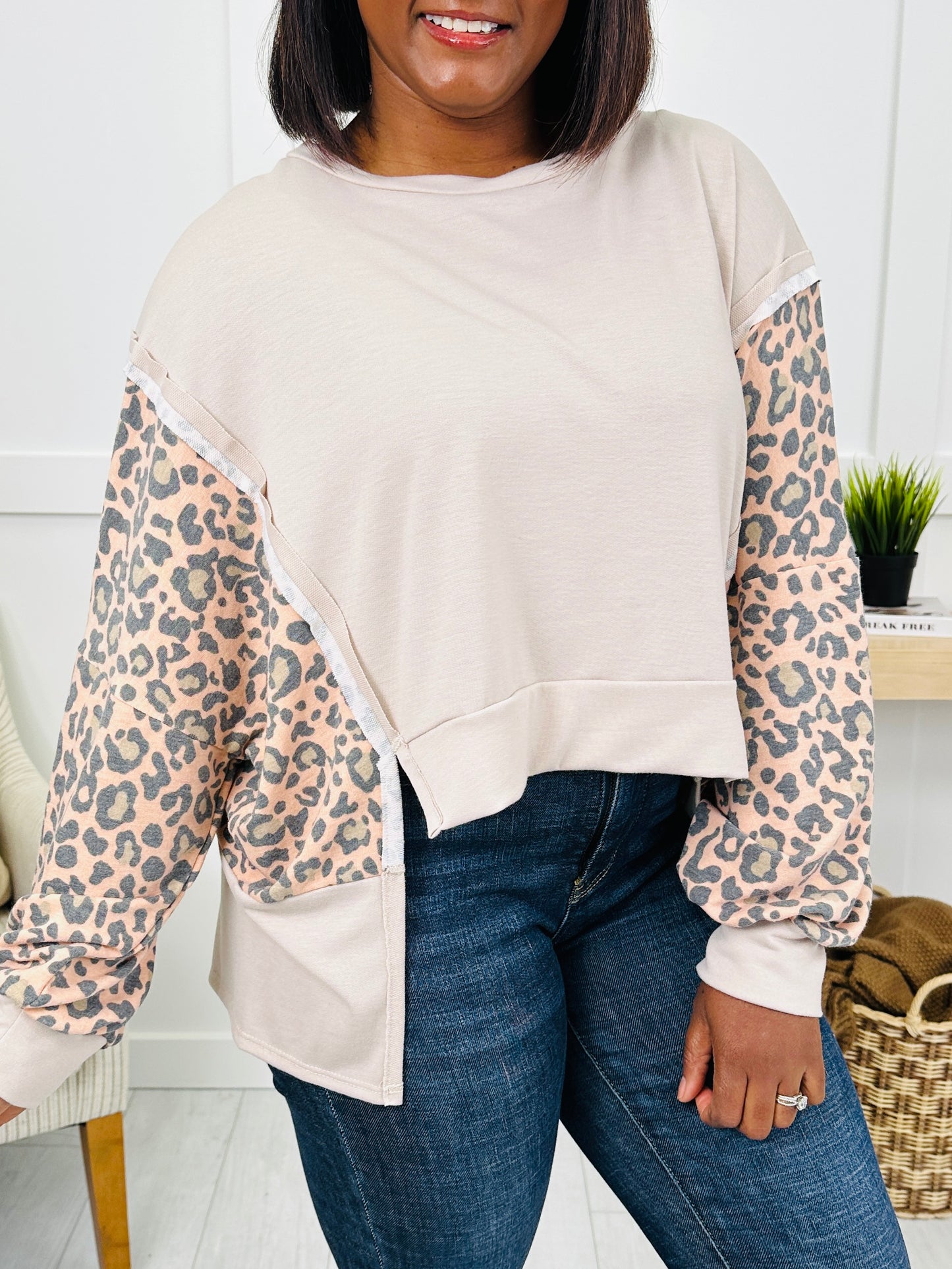 Spotted Intentions Pullover in Taupe