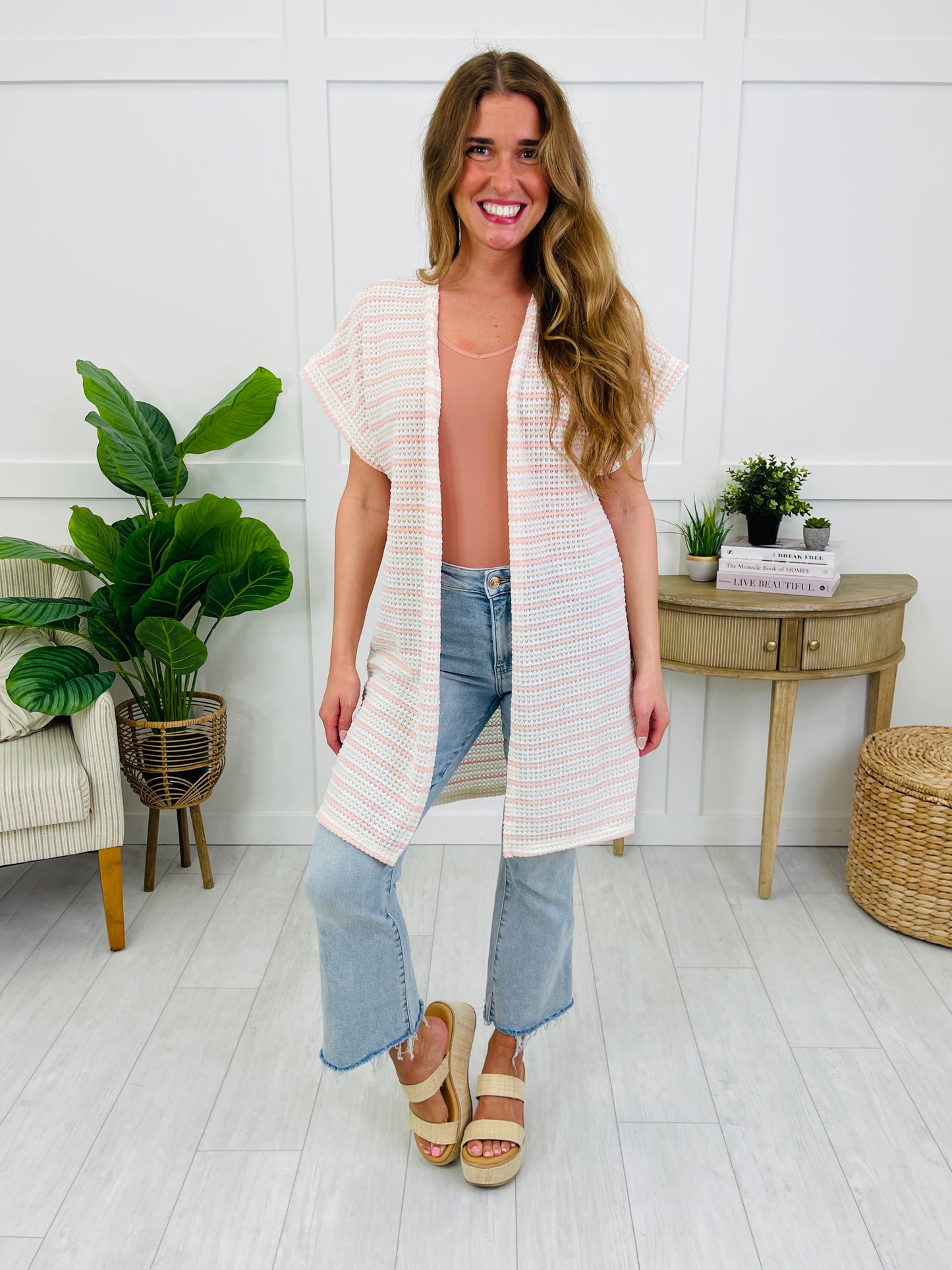 Earn Those Stripes Cardigan In Pink