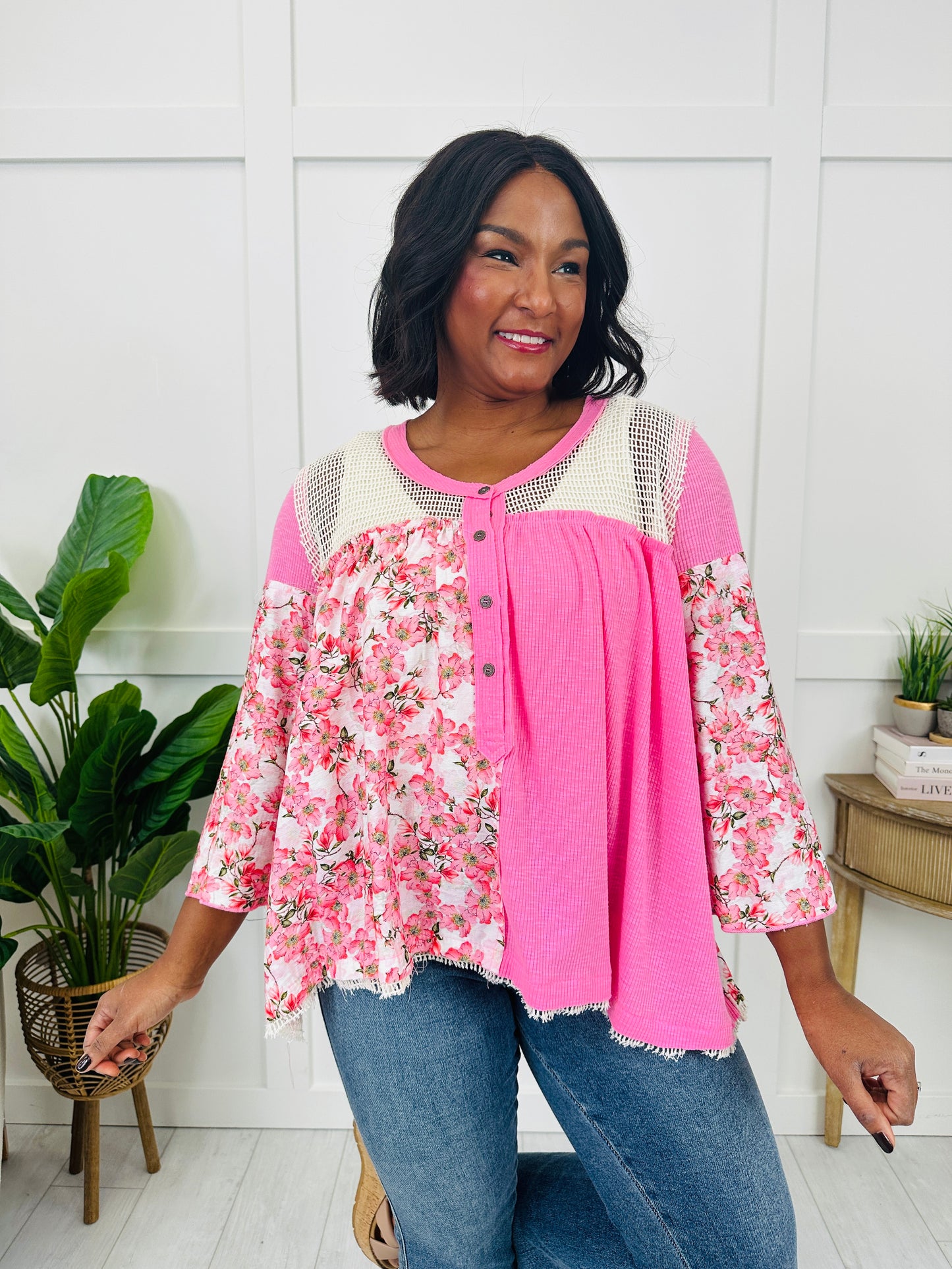 Meadow Quilt Top in Pink