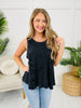 Textured Ease Tank Top in Black