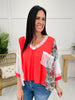 Wanderlust Patch Top In Peach Echo