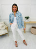 Boldly Blossomed Jacket In Light Denim