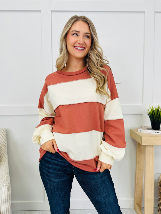 Borderline Bliss Pullover in Terracotta Butter