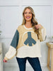 Spread Good Vibes With A Peace Sign Pullover in Toasted Almond