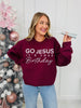 Go Jesus It's Your Birthday Graphic Crewneck Sweatshirt