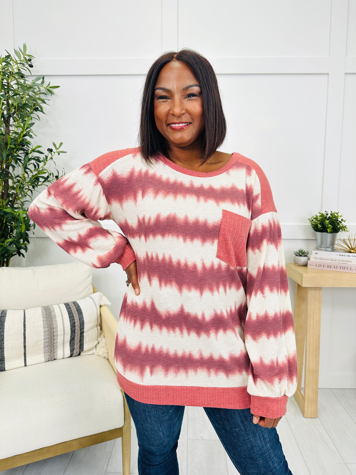 Faded In Harmony Top in Marsala