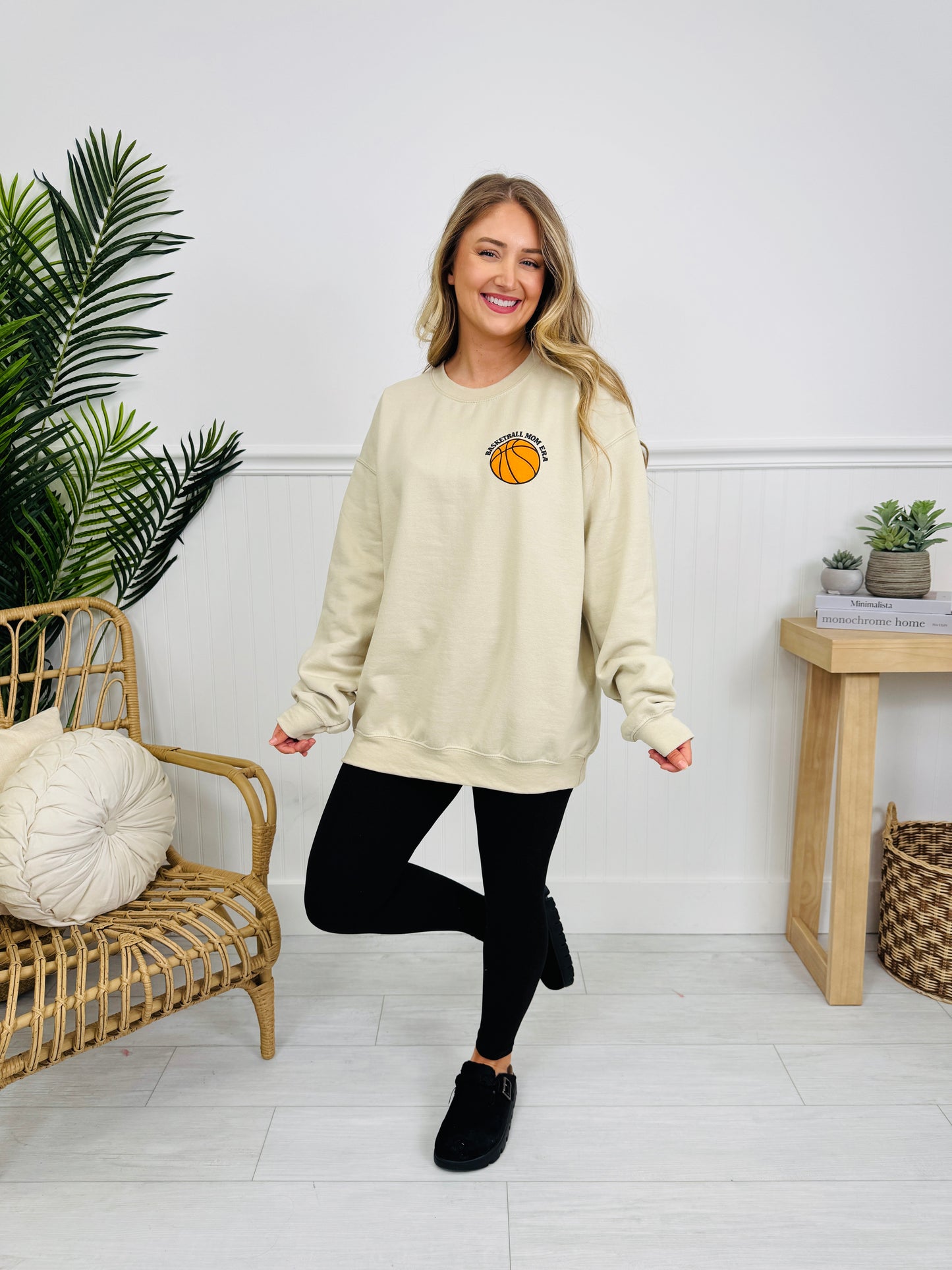 Basketball Mom Era Graphic Crewneck Sweatshirt