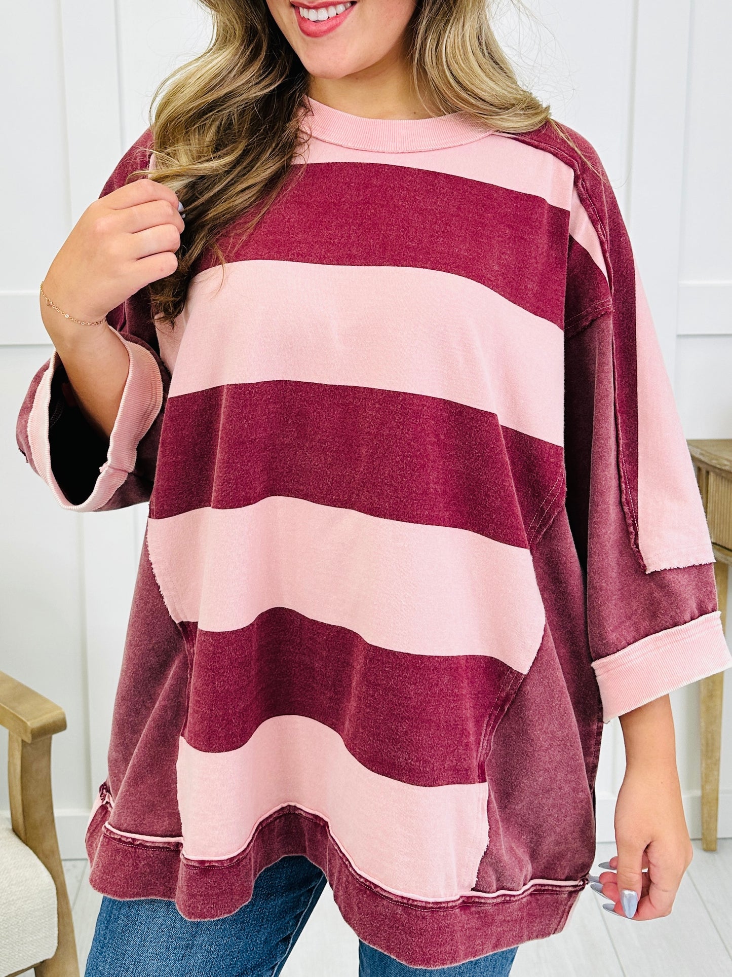 The Vintage Charm Top In Wine
