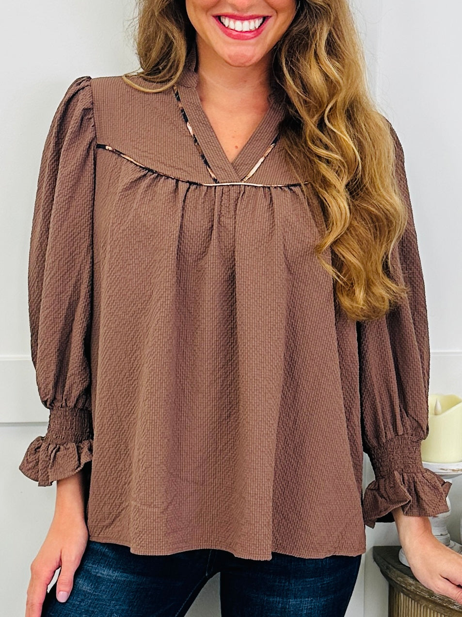 Saddle Creek Top In Chocolate