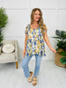 Floral Sketch Top in Mustard