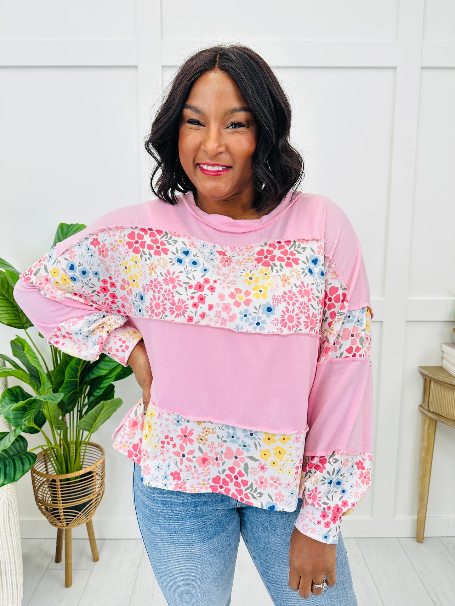 Floral Focus Top In Pink