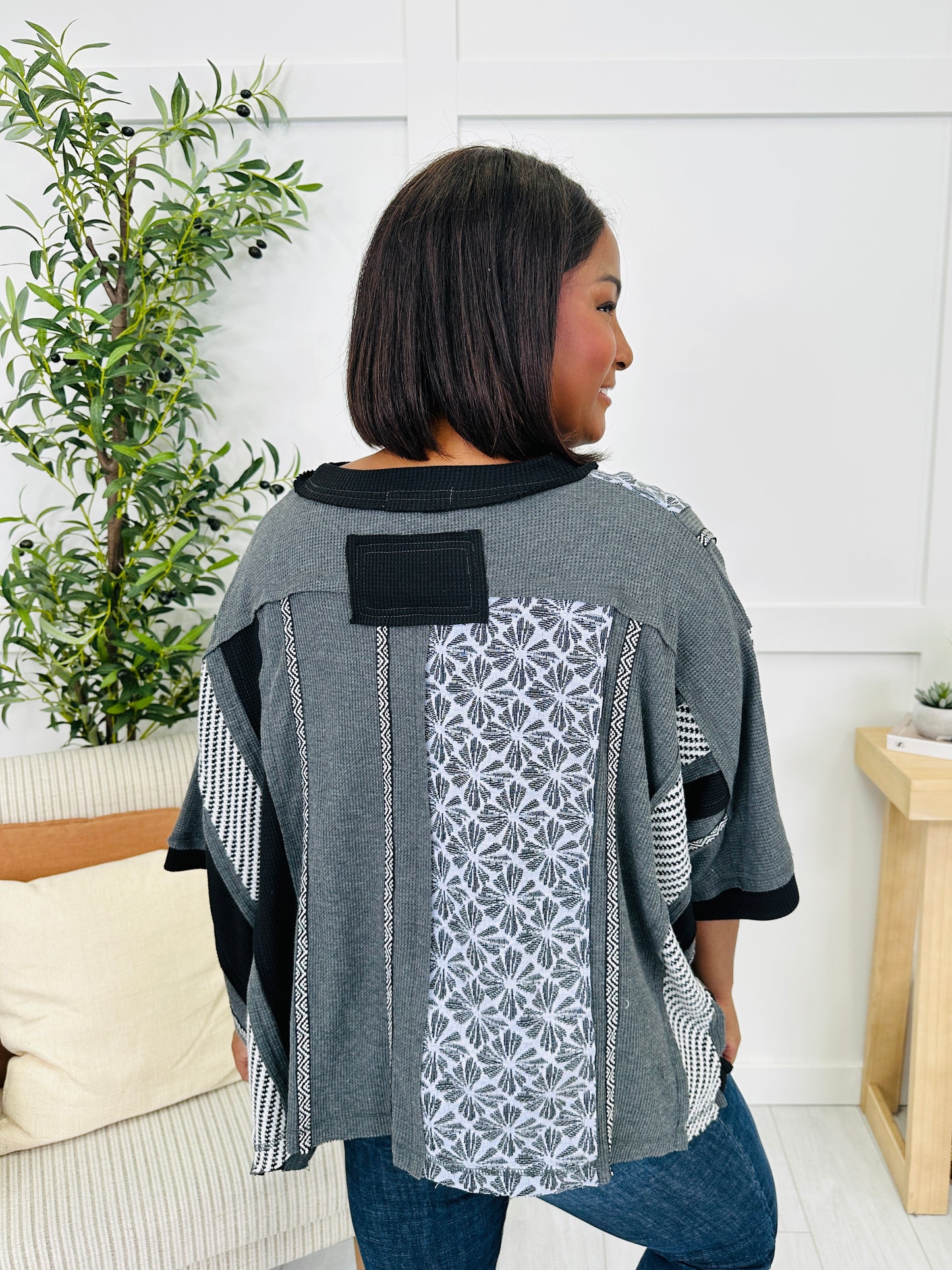 Faded Tales Top in Black