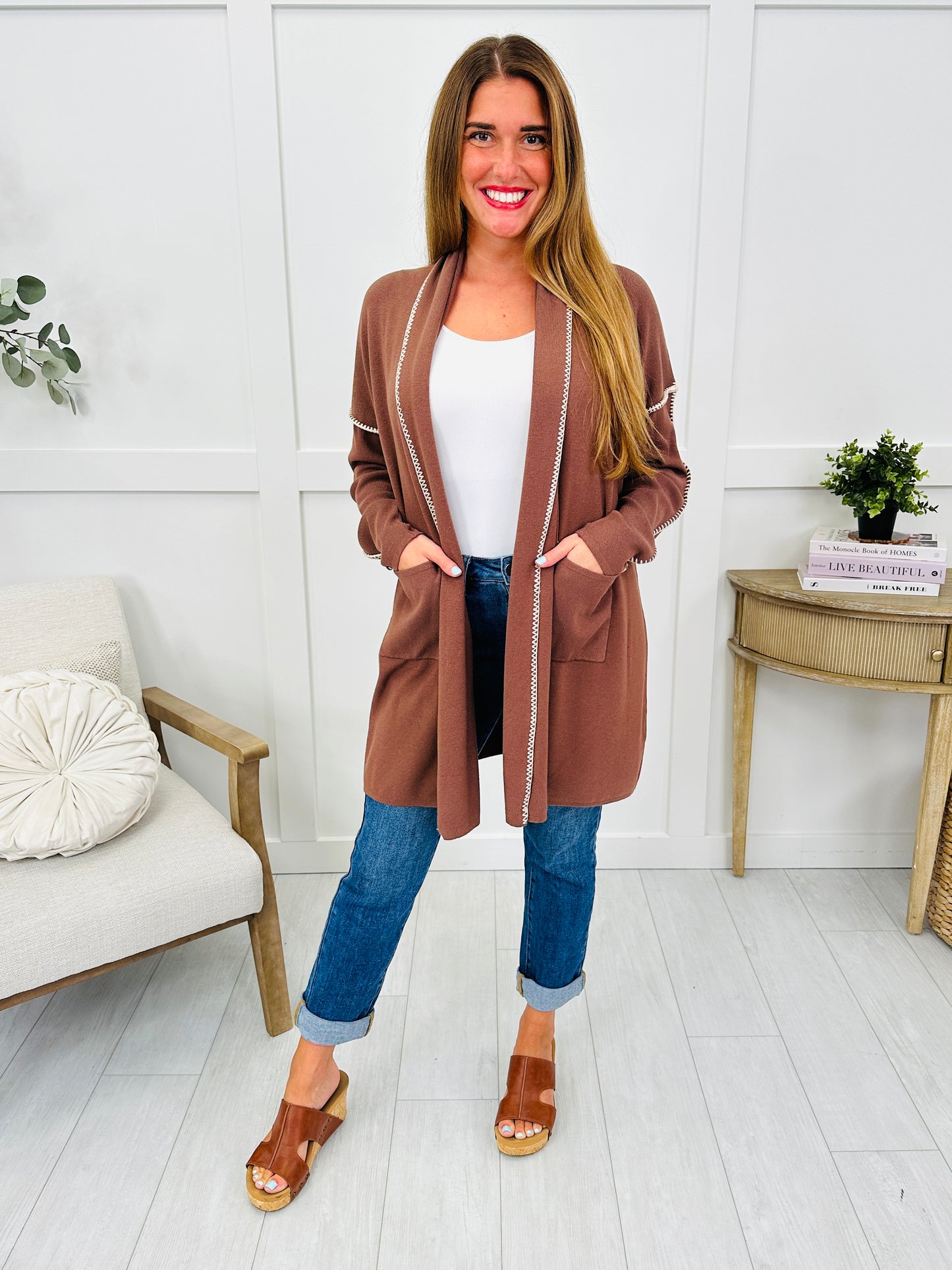 Pocket Companion Cardigan in Brown