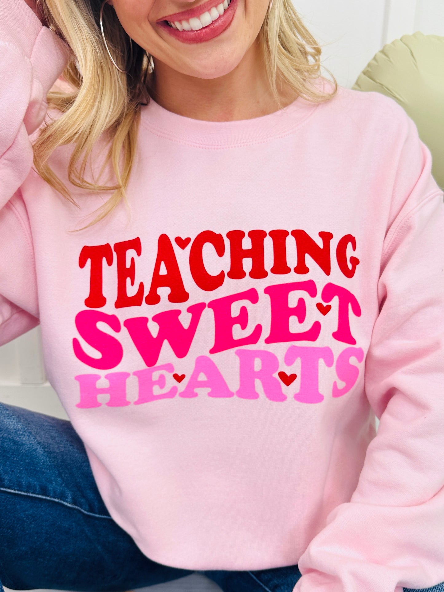 Teaching Sweethearts Graphic Crewneck Sweatshirt