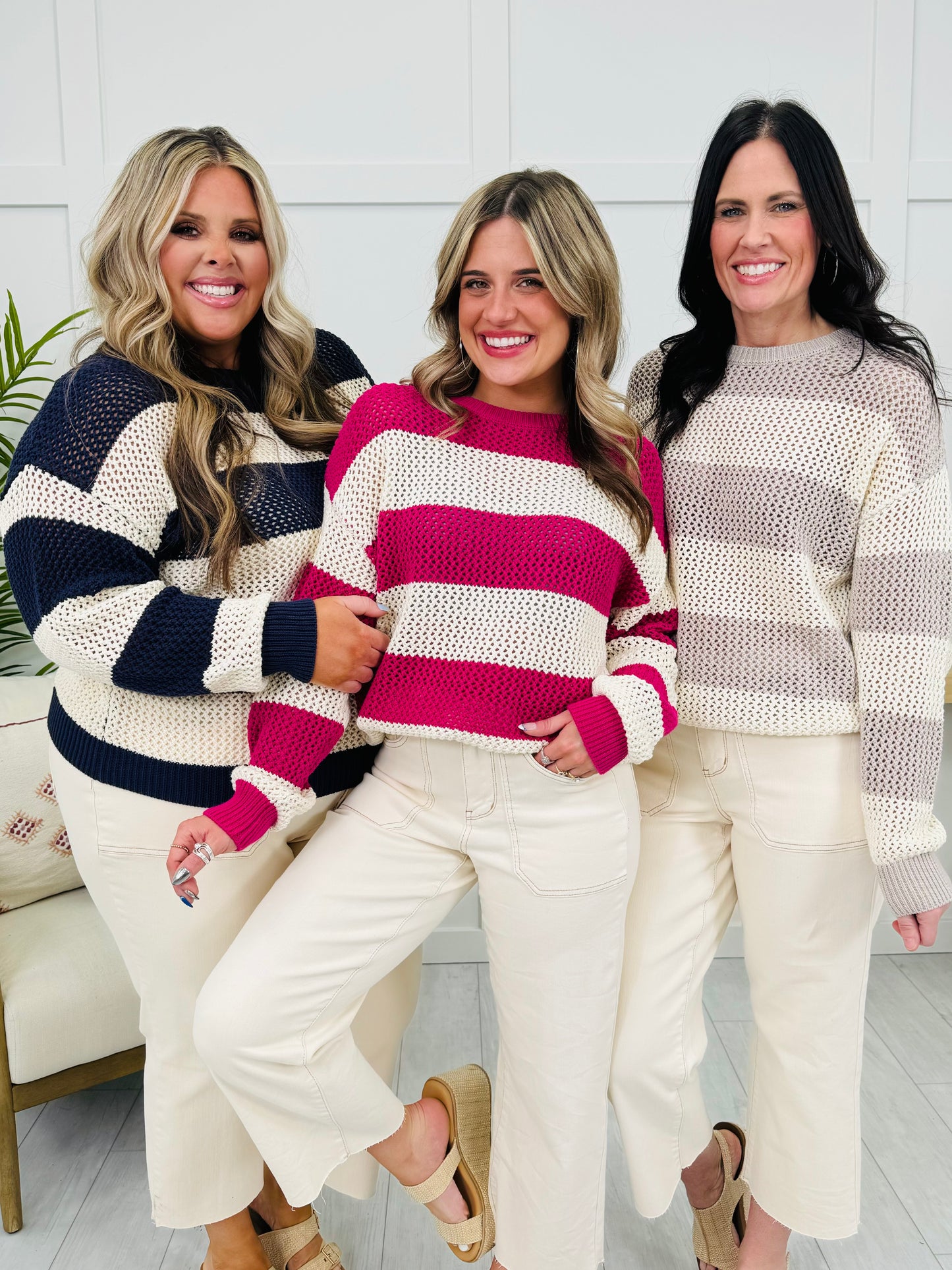 MOCO Exclusive Coastal Chic Striped Sweater- Multiple Colors!