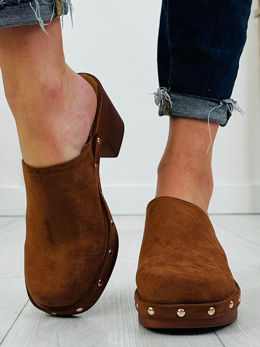 Saddlewood Studded Clog In Brown
