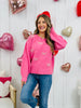 Ever After Pearl Sweater in Hot Pink