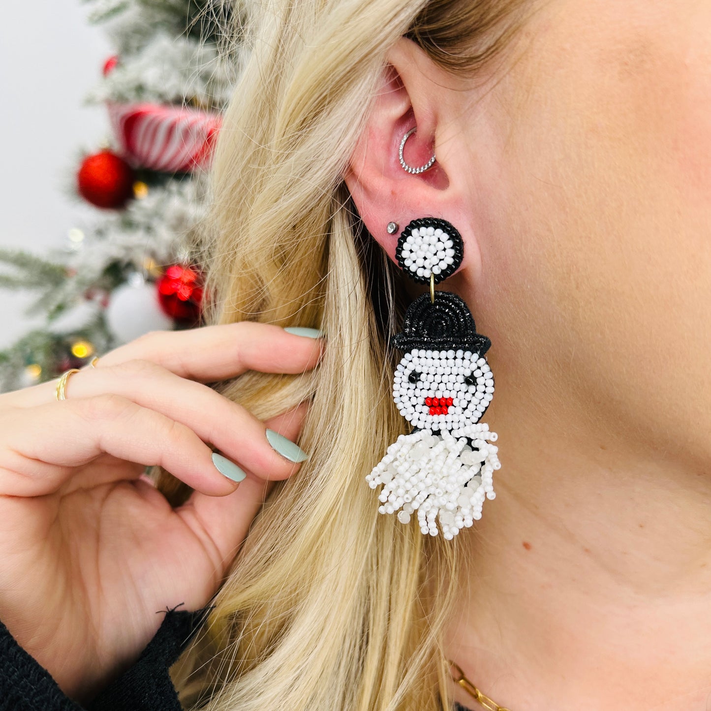 Snowman Dangle Earrings