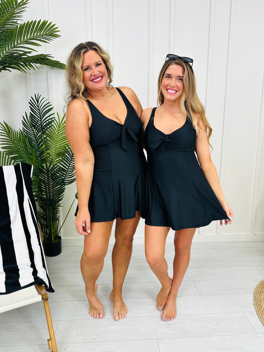 The Lindsay Swim Dress In Black