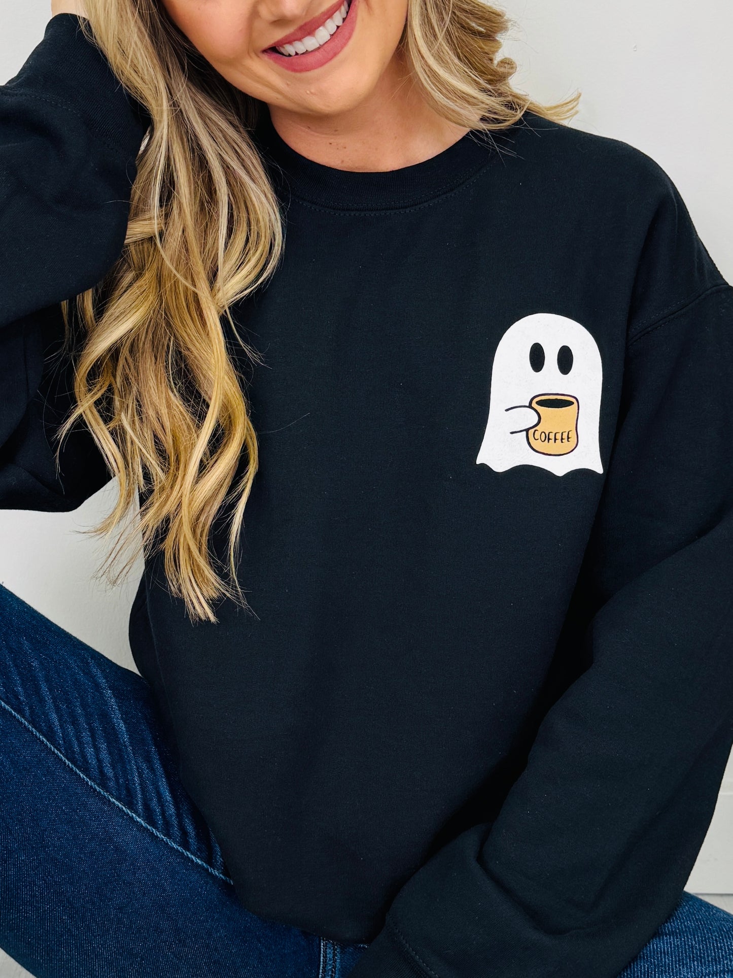 Boo Coffee Graphic Crewneck Sweatshirt