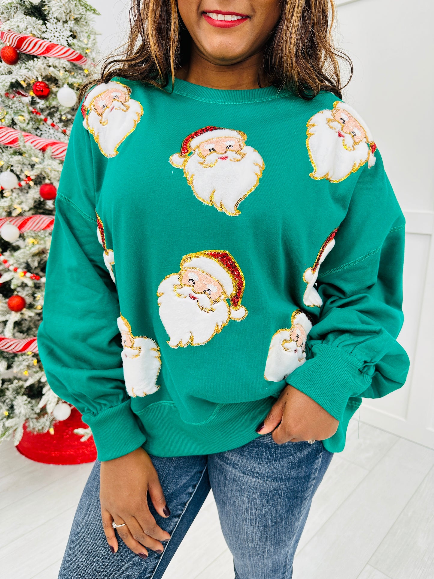 Sparkling Santa Delight Sweatshirt- Multiple Colors!