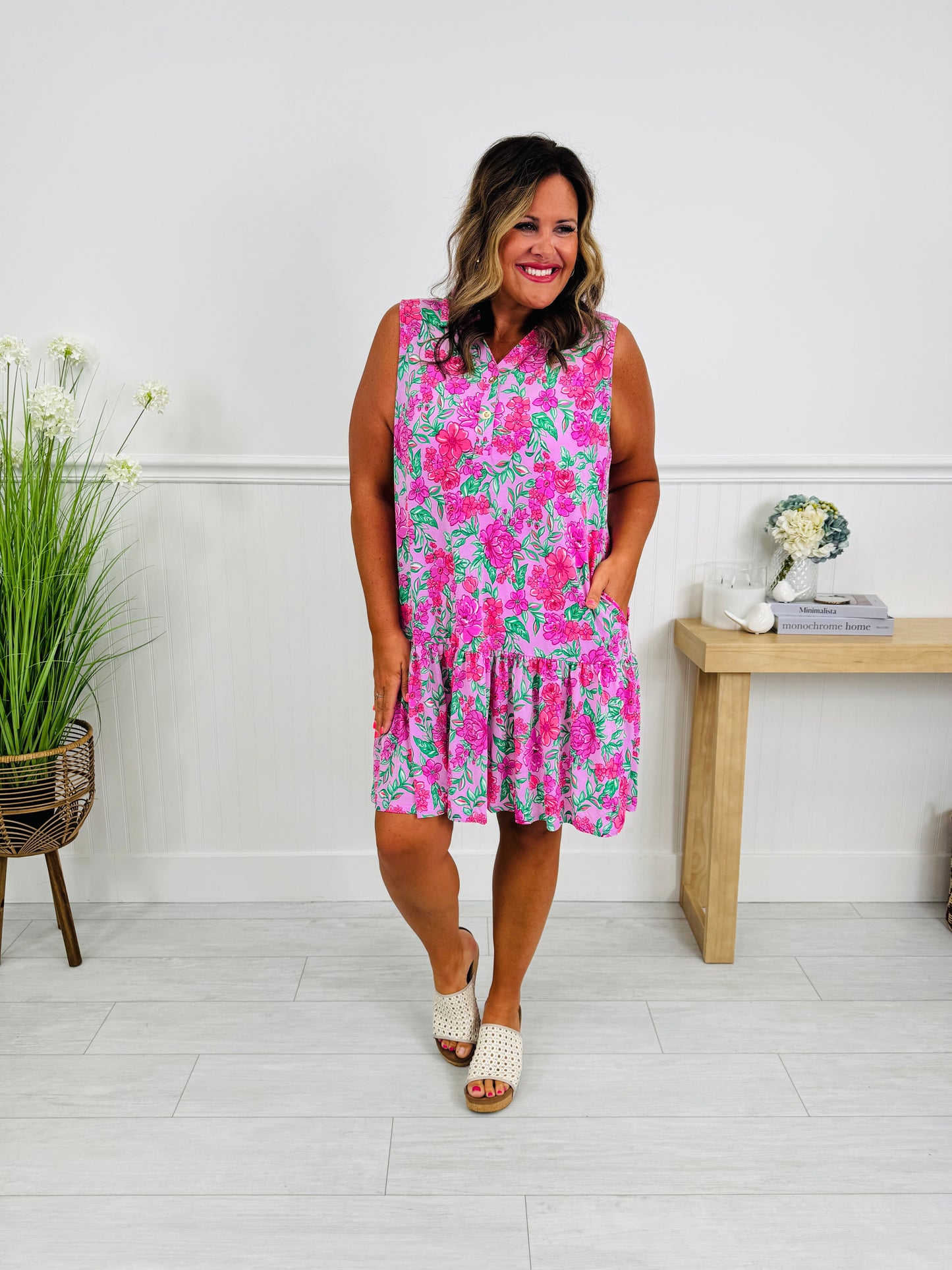 The Gone Coastal Dress In Naples Print