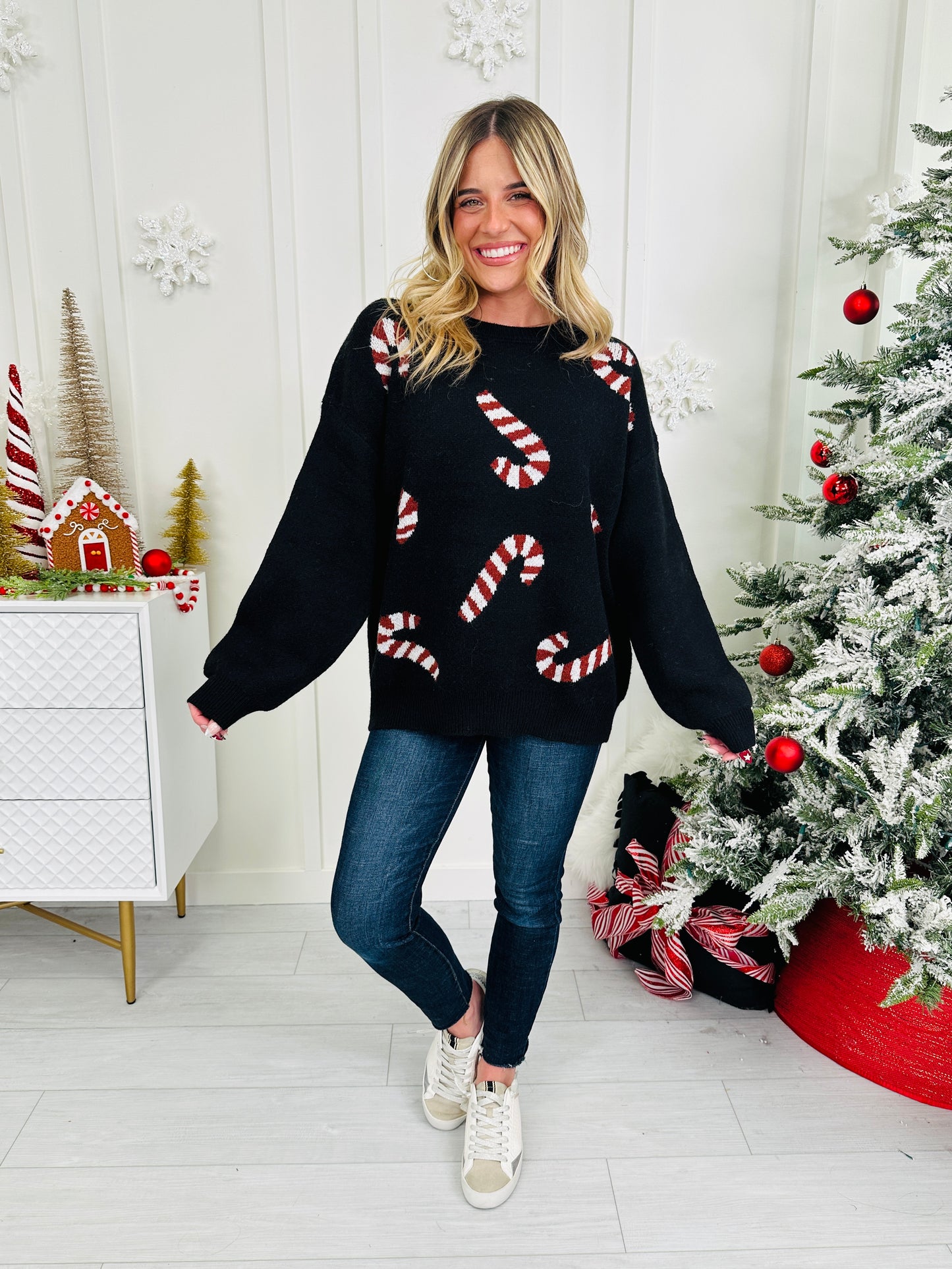 Candy Cane Cutie Sweater In Multiple Colors