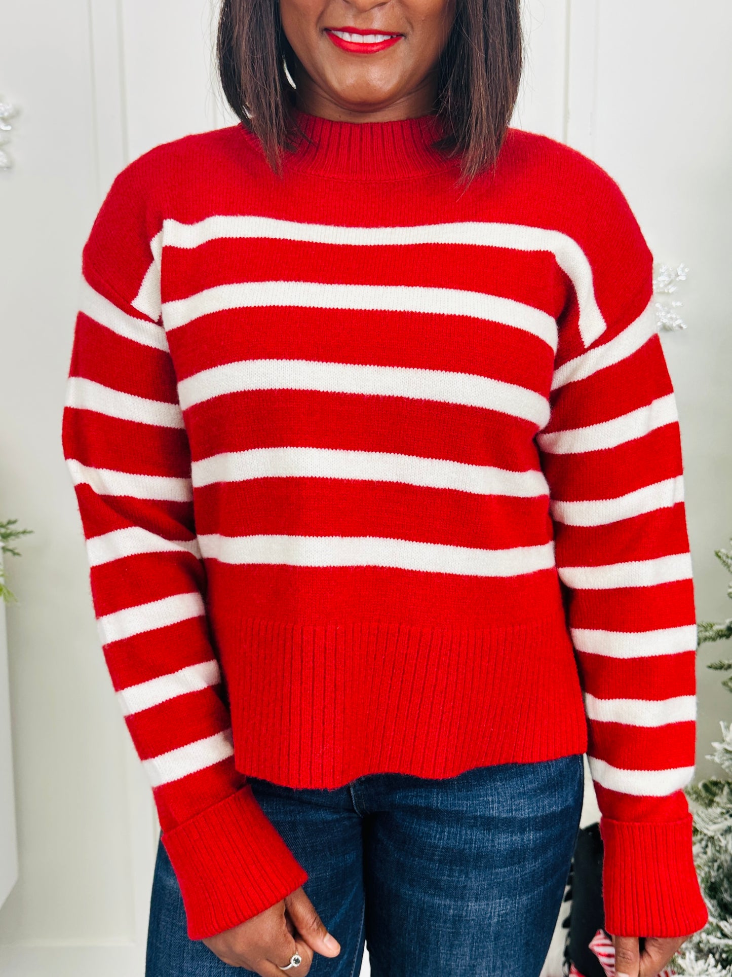 Beyond the Stripe Sweater In Candy Cane