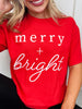Merry + Bright Graphic Tee-Multiple Colors!