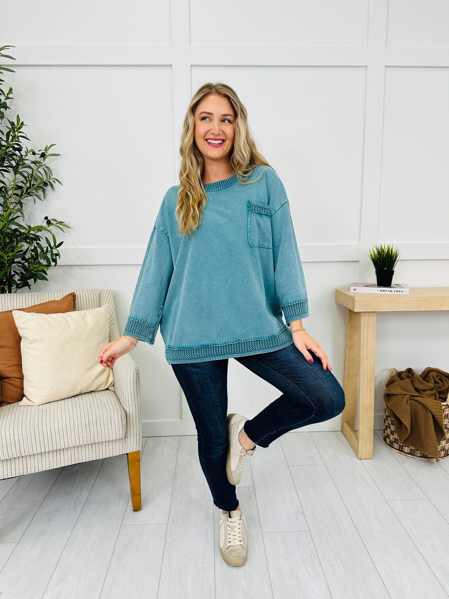 Sweet On Simple Pullover in Teal