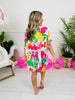 Bright And Tropical Print Swimsuit Cover Up