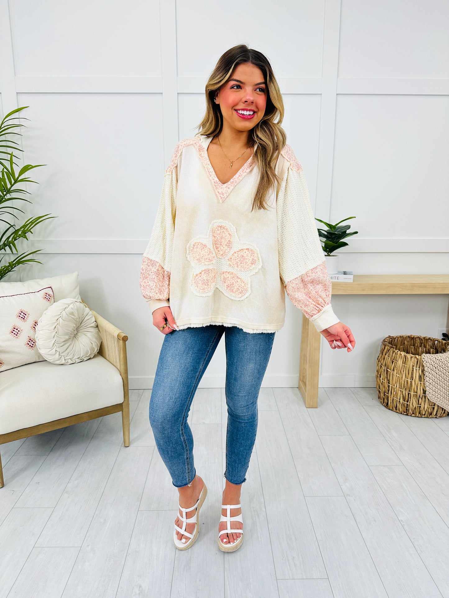 Be A Wildflower Hoodie In Cream